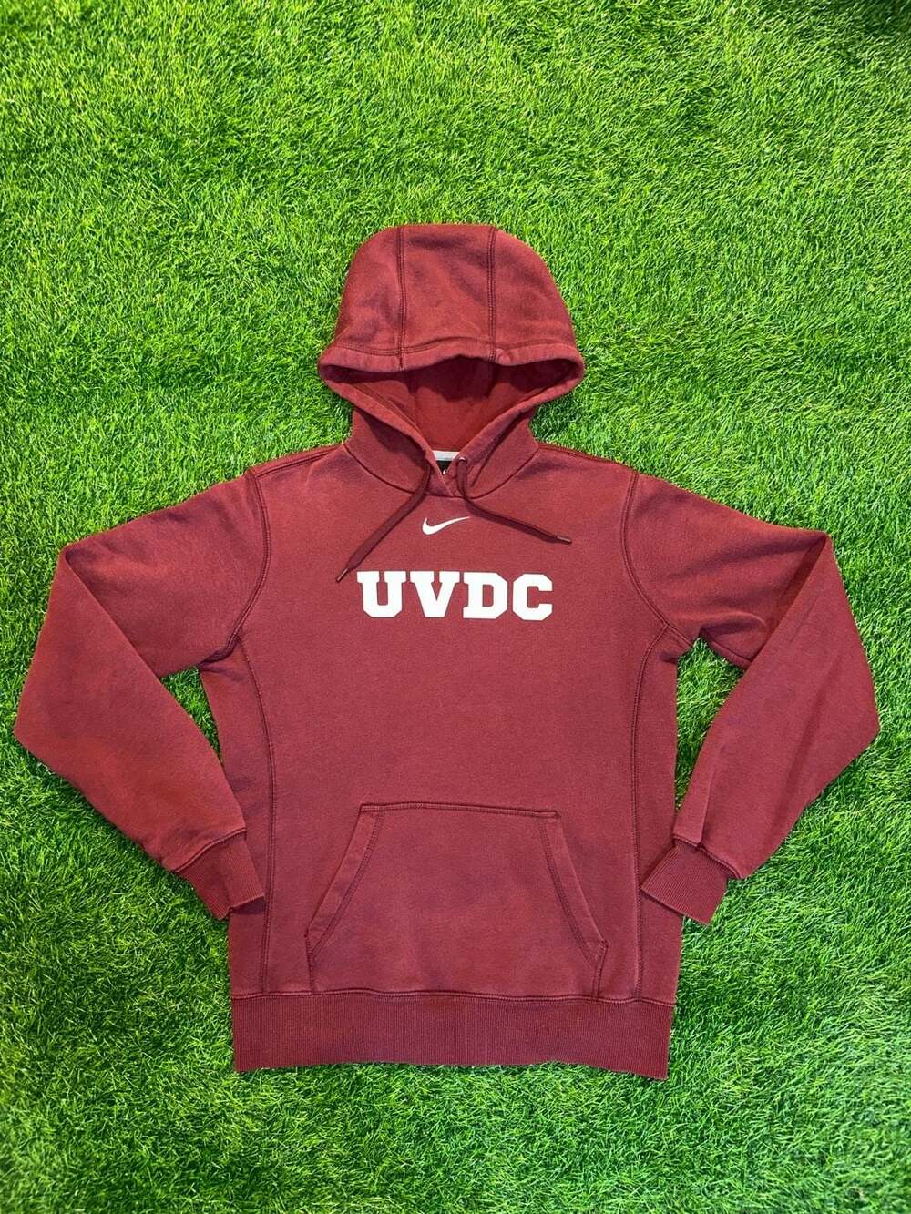 Nike Vintage Maroon Center Swoosh UVDC Pullover Hoodie Size M